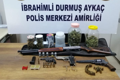Gaziantep polisinden tabanca ve esrar operasyonu