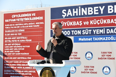 ŞAHİNBEY BELEDİYESİ’NDEN 140 BİN TORBA YEM DESTEĞİ